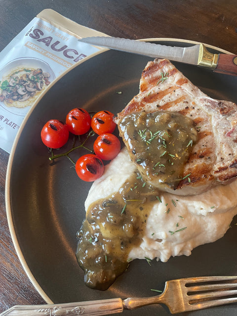 Pork Chops with Savory Mushroom Gourmet Gravy