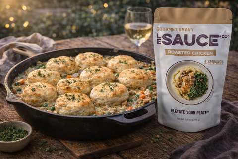 Rotisserie Chicken Summer Pot Pie Skillet