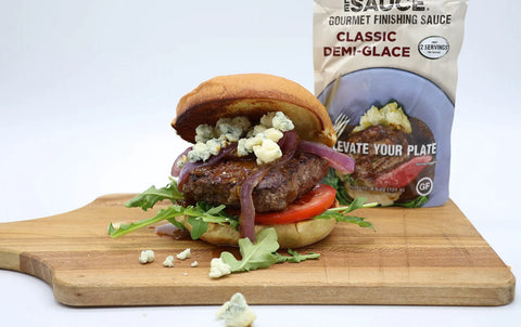 Classic Demi Glace Burger with a Blue Cheese Crumble