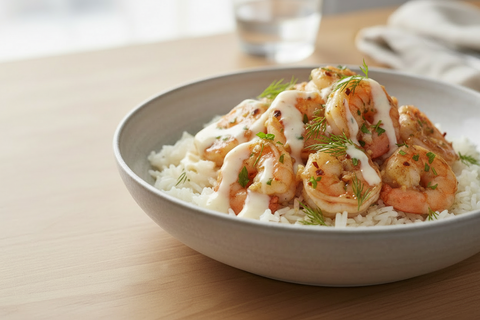 Garlic Butter Shrimp & Rice Bowls