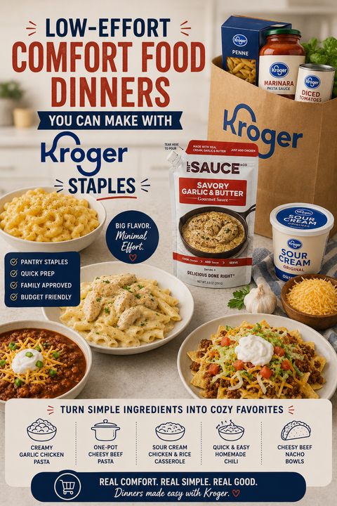 Low-Effort Comfort Food Dinners You Can Make with Kroger Staples