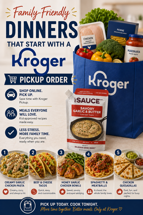 Family-Friendly Dinners That Start with a Kroger Pickup Order