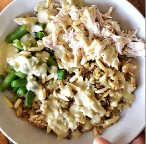Chicken, Green Beans, and Wild Rice Power Bowl