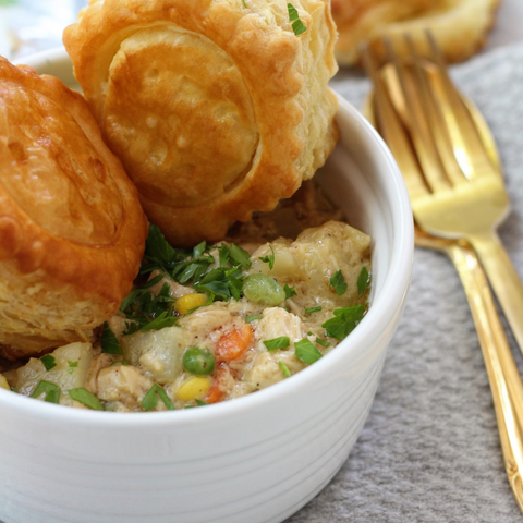 White Wine Lemon Garlic Chicken Pot Pie