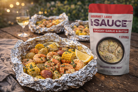 Garlic Butter Shrimp & Corn Foil Packets