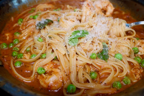 Tomato Basil Seafood Pasta