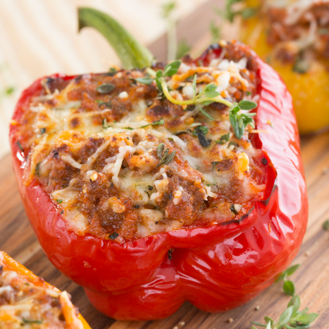 Savory Provencal Orzo Stuffed Peppers