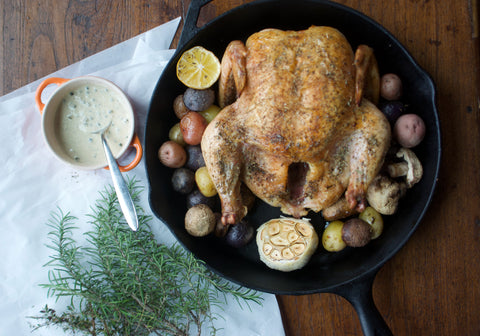 White wine lemon garlic_Whole Chicken