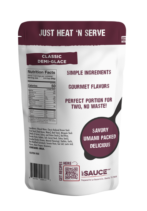 classic demi glace back of package