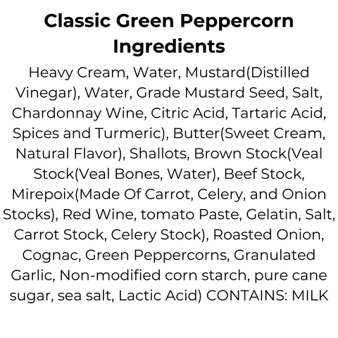 Classic Green Peppercorn Gourmet Finishing Sauce