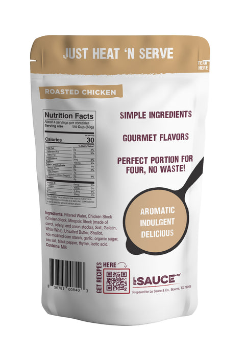 four serving roasted chicken gourmet gravy back of package