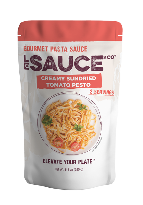le sauce & Co. creamy sun dried tomato pesto gourmet pasta sauce