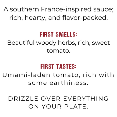 savory provencal first smells and first tastes