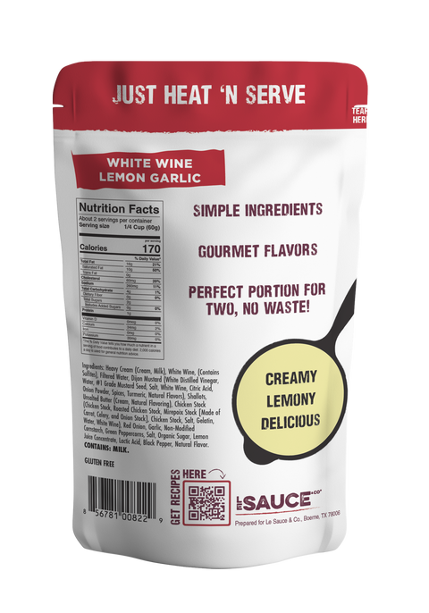 white wine lemon garlic back of package
