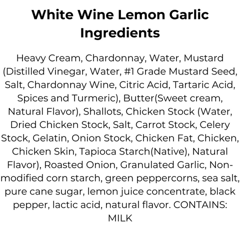 White Wine Lemon Garlic Gourmet Finishing Sauce